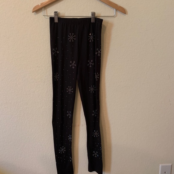 girls snowflake leggings